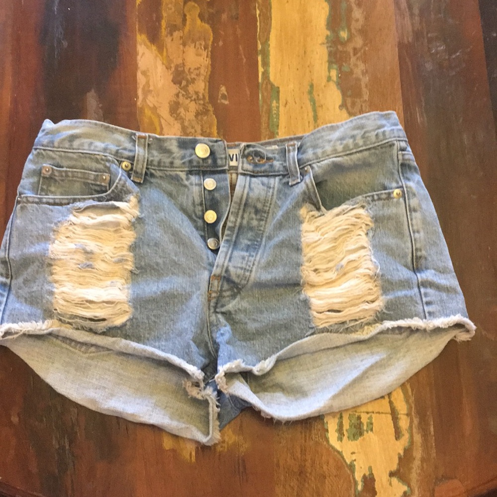 Brandy Melville Ripped Jean Shorts